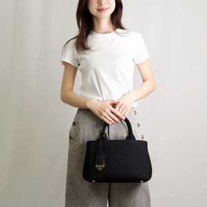 Prada NERO Black CANAPA bag RICAMO 2WAY